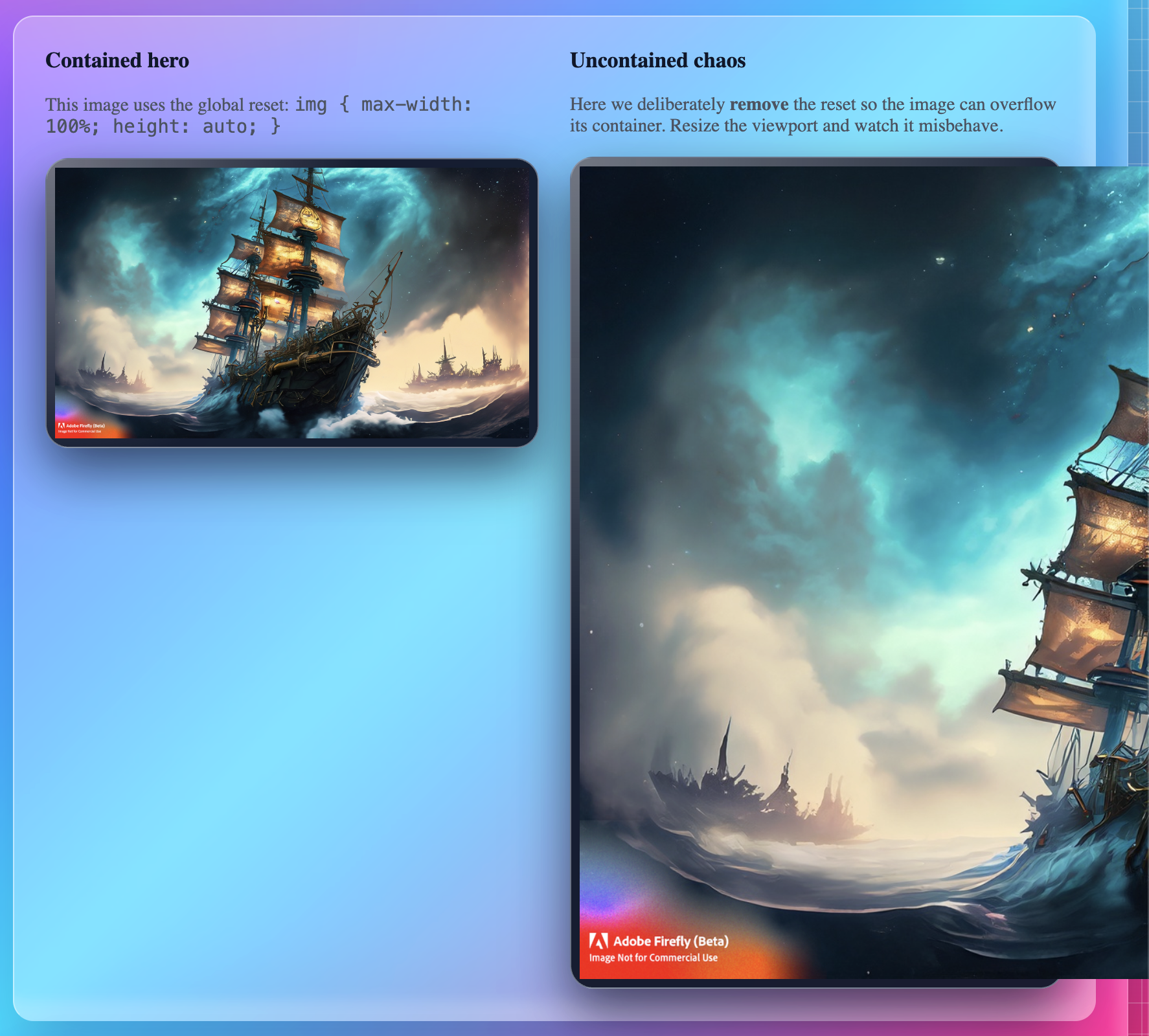 Hero image contained within its card