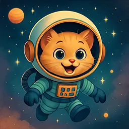 Space kitty gliding in smoothly.